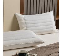 TFDRSEXVD Organic buckwheat sleeping pillow, height adjustable, breathable and cool, provides neck support for back and side sleepers,White,75x45cm(1300g)