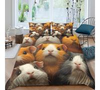TFEDACVSS 3 Piece AnimalQuilt Cover3D PrintedCute HamsterComforter Coverand Pillowcaseswith ZipperSoft MicrofiberAdultsKing(220x240cm)