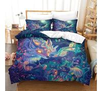 TFEDACVSS 3 Piece AnimalQuilt Covers3D PrintedWolf Howling ArtDuvet Cover2 Pillowcaseswith ZipperSoft MicrofiberBoysSuper King（260x220cm）