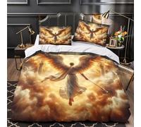 TFEDACVSS Angel Wings Soaring Comforter Cover 3D Print Machine Washable 3PCs Bed Linen Hidden Zipper Quilt Cover Extra Soft Durable for Teens Youth Adults Women Kids Boys Super king（260x220cm）