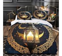 TFEDACVSS Arabic Lantern Quilt Cover 3D Design Printed Easy Care 3-Piece Bedding Set Zipper Duvet Cover Hotel Quality Durable for Teens Adults Women Kids Girls Boys Single（135x200cm）