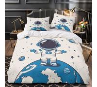 TFEDACVSS Astronaut Floating Comforter Cover 3D Print Breathable 3PCs Bed Linen Hidden Zipper Quilt Cover Ultra Soft Machine Washable for Teens Youth Adults Women Kids Boys Double（200x200cm）