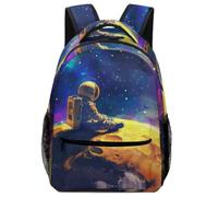 TFEDACVSS Astronaut Sitting-Space Fantasy Art StyleDaypack PSchool Backpack for Cute Backpack School Bag, Plain Backpack for Teenagers Lots Pockets Gym with Side PocketsOne Size