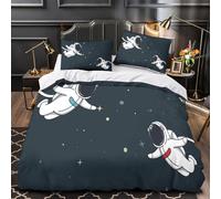 TFEDACVSS Astronauts Floating Quilt Cover 3D Print Extra Soft 3-Piece Bedding Set Hidden Zipper Duvet Cover Hotel Quality Machine Washable for Adults Women Kids Girls Boys Teens Single（135x200cm）