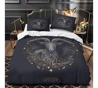 TFEDACVSS Capricorn Symbol Quilt Cover 3D Design Printed Super Soft 3 Pcs Bedding Set Zipper Comforter Cover Ultra Soft Hypoallergenic for Kids Adults Women Teens Youth Double（200x200cm）