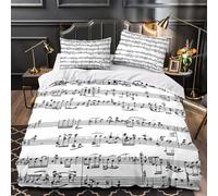 TFEDACVSS Classical Sheet Music Quilt Cover 3D Design Printed Luxurious 3 Pcs Bedding Set Zipper Duvet Cover Super Soft Anti-allergic for Kids Adults Women Teens Youth King（220x240cm）