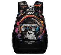 TFEDACVSS Cool Monkey DJ-Street Art Style DesignDaypack PSchool Backpack for Cute Backpack School Bag, Plain Backpack for Eenage Fashion Casual Durable with Side PocketsOne Size
