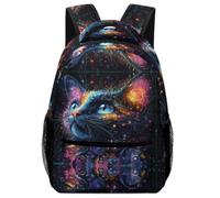 TFEDACVSS Cosmic Cat Art-vibrant Digital FantasyDaypack PSchool Backpack for Cute Backpack School Bag, Plain Backpack for Teenagers Lots Pockets Trip with Side PocketsOne Size