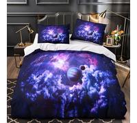 TFEDACVSS Cosmic Planets Duvet Cover 3D Print Luxurious 3-Piece Bed Set Hidden Zipper Galactic Space Comforter Cover Premium Wrinkle-Resistant for Teens Adults Kids Women Girls Boys Double（200x200cm）
