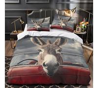 TFEDACVSS Donkey in Car Comforter Cover 3D Design Printed All Season 3 Piece Bedding Set Zipper Vintage Duvet Cover Ultra Soft Breathable for Kids Teens Adults Women Youth Single（140x200cm）