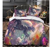 TFEDACVSS Fantasy Horse Comforter Cover 3D Design Printed Durable 3 Pcs Bedding Set Zipper digital Duvet Cover Super Soft All Season for Kids Girls Boys Adults Women Teens Single（135x200cm）