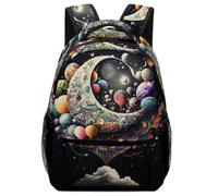 TFEDACVSS Fantasy Moon-Colorful Balloon ArtDaypack PSchool Backpack for Cute Backpack School Bag, Plain Backpack for Eenage Lots Pockets Work Adjustable Shoulder Strap BookbagOne Size