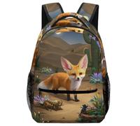 TFEDACVSS Fennec FoxDaypack PSchool Backpack Foranimal Cute School Bag, Plain Backpack for Eenage Fashion Casual Work with Bottle PocketOne Size