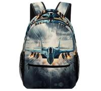 TFEDACVSS Fighter Jet Soaring-military Aviation ActionDaypack PSchool Backpack for Cute Backpack School Bag, Plain Backpack for Eenage Fashion Casual Trip with Side PocketsOne Size
