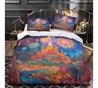 TFEDACVSS Fireworks Celebration Quilt Cover 3D Design Printed Hotel Quality 3-Piece Bedding Set Zipper Comforter Cover Ultra Soft Hypoallergenic for Teens Adults Women Kids Girls Boys King（220x240cm）