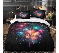 TFEDACVSS Fireworks Display Duvet Cover 3D Design Printed Anti-allergic 3 Pieces Bedding Set Zipper Quilt Cover Hotel Quality Washable for Adults Kids Women Teens Youth Girls Super king（260x220cm）