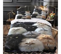 TFEDACVSS Fluffy Cats Quilt Cover 3D Design Printed Super Soft 3 Pcs Bedding Set Zipper Persian Breed Comforter Cover Ultra Soft Hypoallergenic for Kids Adults Women Teens Youth Single（135x200cm）
