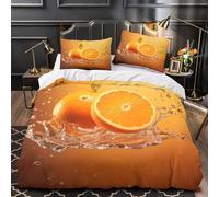 TFEDACVSS FreshOrange Comforter Cover 3D Design Printed Luxury 3 Piece Bedding Set Zipper VibrantFruitStyle Quilt Cover Super Soft Machine Washable for Kids Teens Adults Women Youth King（220x240cm）