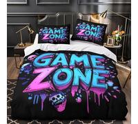 TFEDACVSS GameZone Comforter Cover 3D Design Printed Luxury 3 Piece Bedding Set Zipper GamingArtStyle Duvet Cover Super Soft Washable for Kids Teens Adults Women Youth Teenagers Super king（260x220cm）