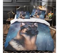 TFEDACVSS German Shepherd Duvet Cover 3D Design Printed Machine Washable 3 Pieces Bedding Set Zipper Digital Quilt Cover Hotel Quality Durable for Adults Kids Women Teens Youth King（220x240cm）