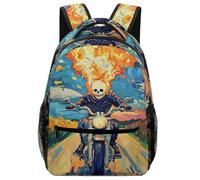 TFEDACVSS Ghost Rider Motorcycle_1Daypack PSchool Backpack for Cute Backpack School Bag, Plain Backpack for Eenage Lots Pockets Work Adjustable Shoulder Strap BookbagOne Size