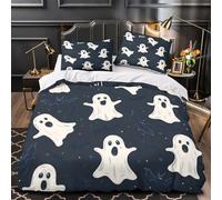 TFEDACVSS Halloween Ghosts Comforter Cover 3D Print Super Soft 3-Piece Bed Set Hidden Zipper Duvet Cover Hotel Quality Machine Washable for Adults Women Kids Girls Boys Double（200x200cm）