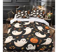 TFEDACVSS Halloween Ghosts Comforter Cover 3D Print Wrinkle-Resistant 3PCs Bed Linen Hidden Zipper Quilt Cover Extra Soft Washable for Teens Youth Adults Women Kids Boys Double（200x200cm）