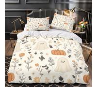 TFEDACVSS Halloween Ghosts Quilt Cover 3D Print Extra Soft 3-Piece Bedding Set Hidden Zipper Duvet Cover Hotel Quality Machine Washable for Adults Women Kids Girls Boys Teens Super king（260x220cm）
