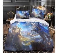 TFEDACVSS Knight on Horse Comforter Cover 3D Print Premium 3-Piece Bed Set Hidden Zipper Quilt Cover Extra Soft Machine Washable for Adults Women Kids Girls Boys Youth Single（140x200cm）