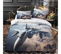 TFEDACVSS Military Jets Flight Duvet Cover 3D Design Printed Luxury 3 Pieces Bedding Set Zipper Comforter Cover Premium Machine Washable for Teens Kids Adults Women Youth Boys Super king（260x220cm）