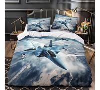 TFEDACVSS Military Jets in Flight Duvet Cover 3D Design Printed Durable 3 Pieces Bed Set Zipper Comforter Cover Hotel Quality Breathable for Kids Adults Women Teens Youth Boys King（220x240cm）