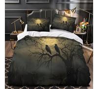 TFEDACVSS Moonlit Night Quilt Cover 3D Print Extra Soft 3PCs Bed Linen Hidden Zipper gothic Horror Scene Duvet Cover Premium Machine Washable for Adults Teens Women Kids Girls Boys Double（200x200cm）