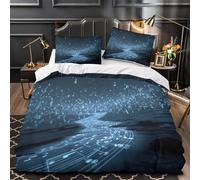 TFEDACVSS Music Notes Floating Comforter Cover 3D Design Printed All Season 3 Piece Bedding Set Zipper Duvet Cover Ultra Soft Machine Washable for Kids Teens Adults Women Youth Super king（260x220cm）