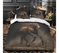 TFEDACVSS Powerful Horse Duvet Cover 3D Print Durable 3 Pcs Bed Linen Hidden Zipper dynamic Motion Quilt Cover Premium Breathable for Kids Adults Women Teens Youth Girls Boys Double（200x200cm）
