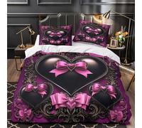 TFEDACVSS Romantic Heart Quilt Cover 3D Print Anti-allergic 3 Pieces Bed Set Hidden Zipper Comforter Cover Ultra Soft All Season for Adults Kids Teens Women Youth Teenagers Single（140x200cm）