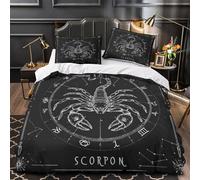 TFEDACVSS Scorpion Zodiac Symbol Quilt Cover 3D Design Printed Luxurious 3 Pcs Bedding Set Zipper Duvet Cover Super Soft Anti-allergic for Kids Adults Women Teens Youth King（220x240cm）