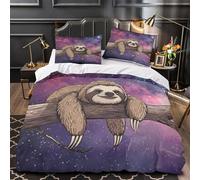 TFEDACVSS Sloth Hanging Quilt Cover 3D Design Printed Easy Care 3-Piece Bedding Set Zipper Comforter Cover Hotel Quality Washable for Teens Adults Women Kids Girls Boys Super king（260x220cm）