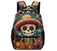 TFEDACVSS Sugar Skull Art-Mexican Folk Style IllustrationDaypack PSchool Backpack for Cute Backpack School Bag, Plain Backpack for Teenagers Lots Pockets Lightweight with Bottle PocketOne Size