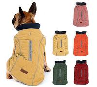 TFENG Reflective Dog Jacket, Dog Coat Warm Padded Puffer Vest Puppy Jacket with Fleece, Yellow S