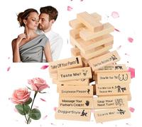 TFHAllOSTYLE Lust Tower for Adults, 48Pcs Super Naughty Block Tower Game, Couples Games for Adults, Valentine Tumbling Tower for Adults Night Party Game Gift