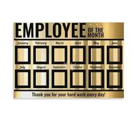 TFHISTRZGV Employee Recognition Wall-Art Poster of the Month Award Office Decor Canvas for Workplace Business Appreciation Gift for Colleagues Managers HR(Framed,08X12inch(20X30cm))