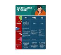 TFHISTRZGV Is It RSV A Cold Or The Flu Symptom Comparison Chart Educational Health Poster for Living Room Clinic Office Decor(Framed,16X24inch(40X60cm))