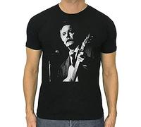 TFHsedftr3 Georges Brassens T-Shirt Chanteur Francais Cotton Black Guitare Black 3XL