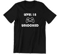 TFHsedftr3 REHF Level 18 Unlocked Gamer - 18Th Birthday - T Shirt Slogan Console Controller Pc Black 3XL