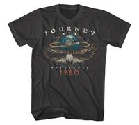 TFHsedftr3 REW Journey Mens Music T-Shirt Departure 1980 Tour 100% Smoke Cotton Black M