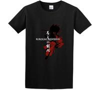 TFHsedftr3 Rurouni Kenshin Shounen Anime Kenshin Himura T-Shirt Graphic Tee for Men Shirt Black XXL