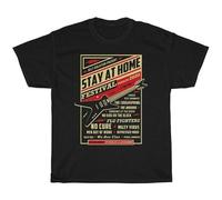 TFHsedftr3 Stay at Home Festival T-Shirt Graphic Printed Shirt Short-Sleeve Tee Mens Black XL