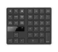 TFixol 2.4G Wirel Numeric Keyboard Portable 35 Keys Financial Accounting Office Keyboard Built-in Battery Black Black