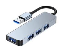 TFixol 2013U 4-in-1 USB Hub Splitter Multi-port USB 3.0 Adapter with USB3.0 * 1+USB2.0 * 3 Portable USB Extension for Laptop Computer USB Peripherals Space Gray