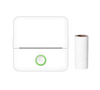 TFixol 2Inches Pocket Pr Portable Thermal Pr Wirel BT Connection for Picture Label DIY Handcraft List M Notes Journal Receipt Paper Insta Sticker with 1 Roll Thermal Paper White